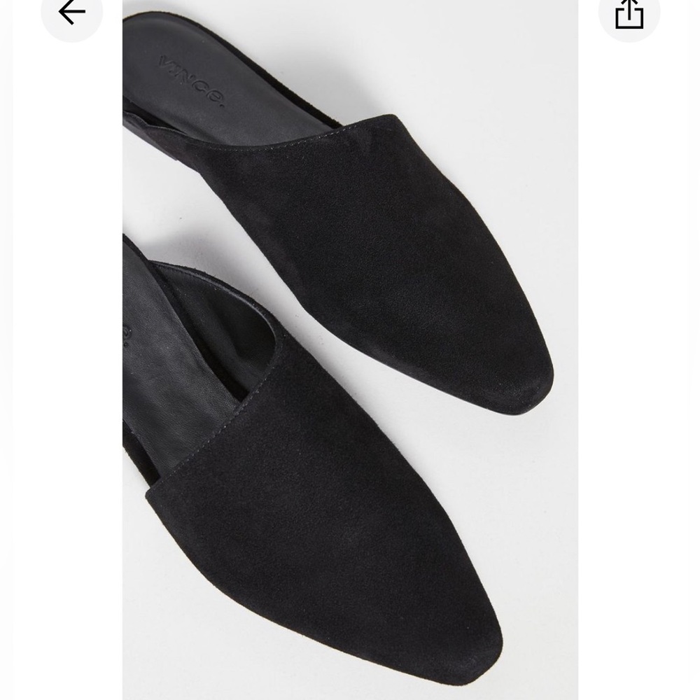 Vince Gena Flat Mules Black Suede sz 7